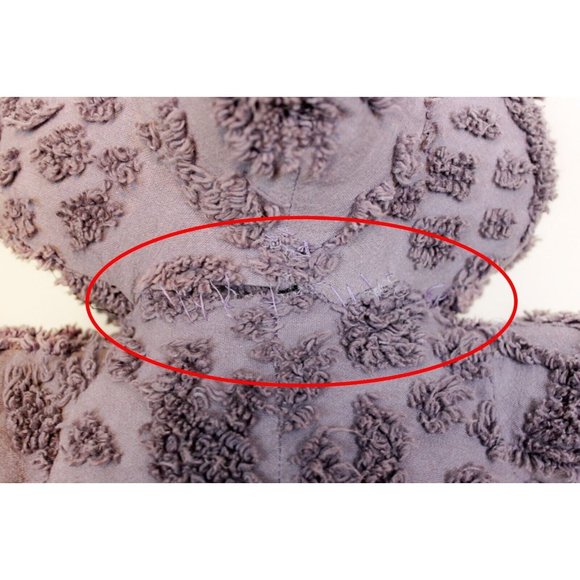 VTG Handmade 19" Purple Chenille Sitting Teddy Bear Plush Stuffed Animal Toy - Picture 12 of 14